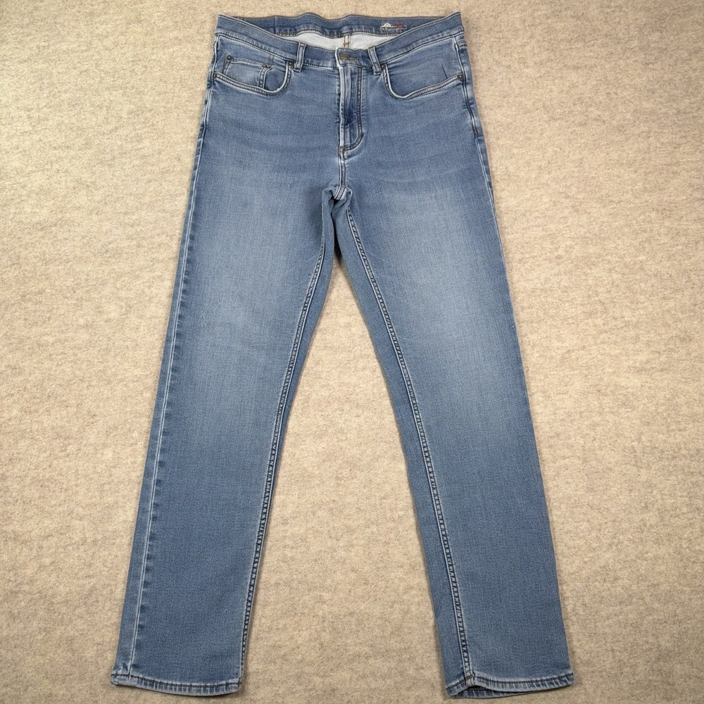 Faherty Stretch Terry 5 Pocket Pants Men's 33x30 Indigo Wash Denim Jeans